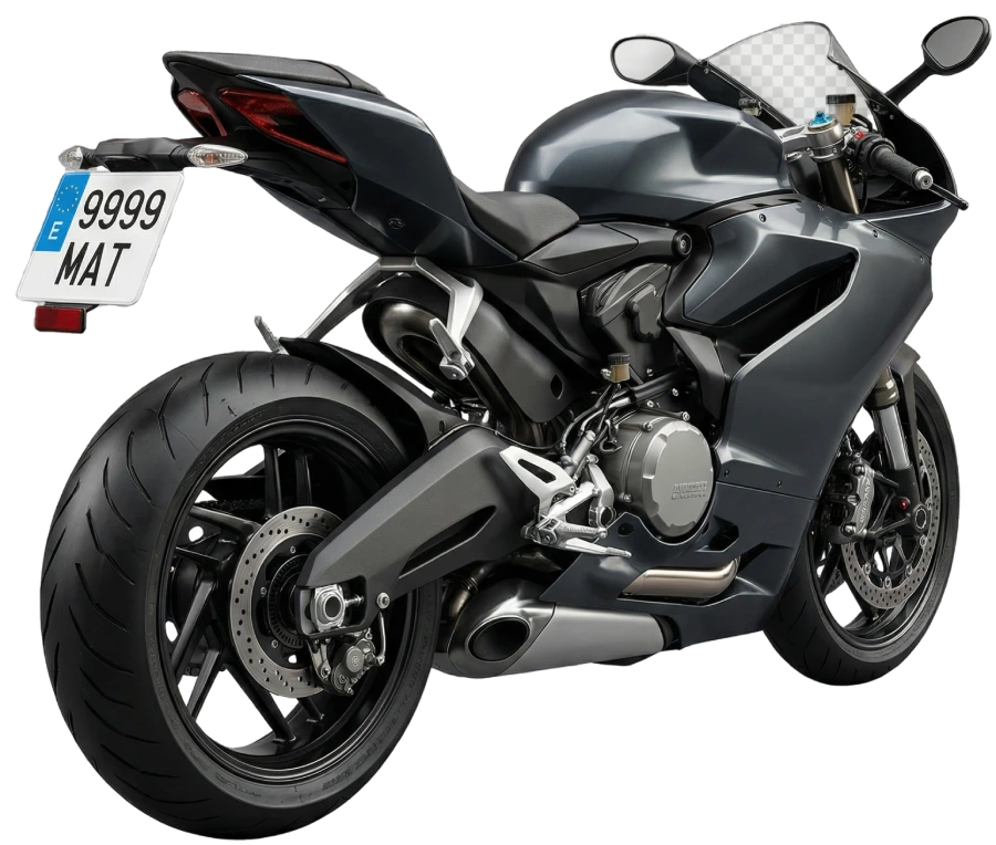 Moto con matricula de moto acrilica